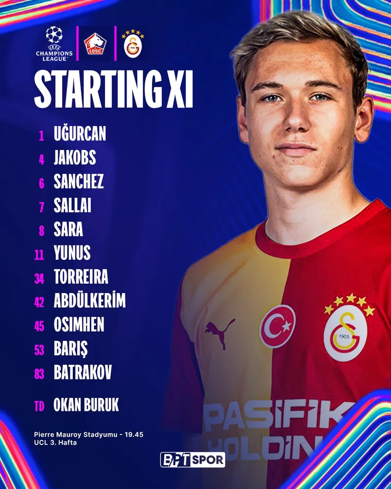 Galatasaray’ın Lille Karşısındaki İlk 11’i Belli Oldu