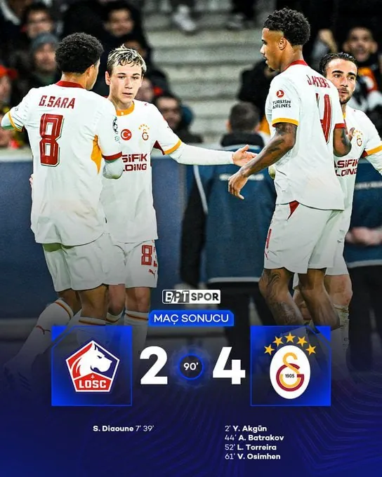 Galatasaray Şampiyonlar Ligi’nde Sezonun İlk Galibiyetini Aldı