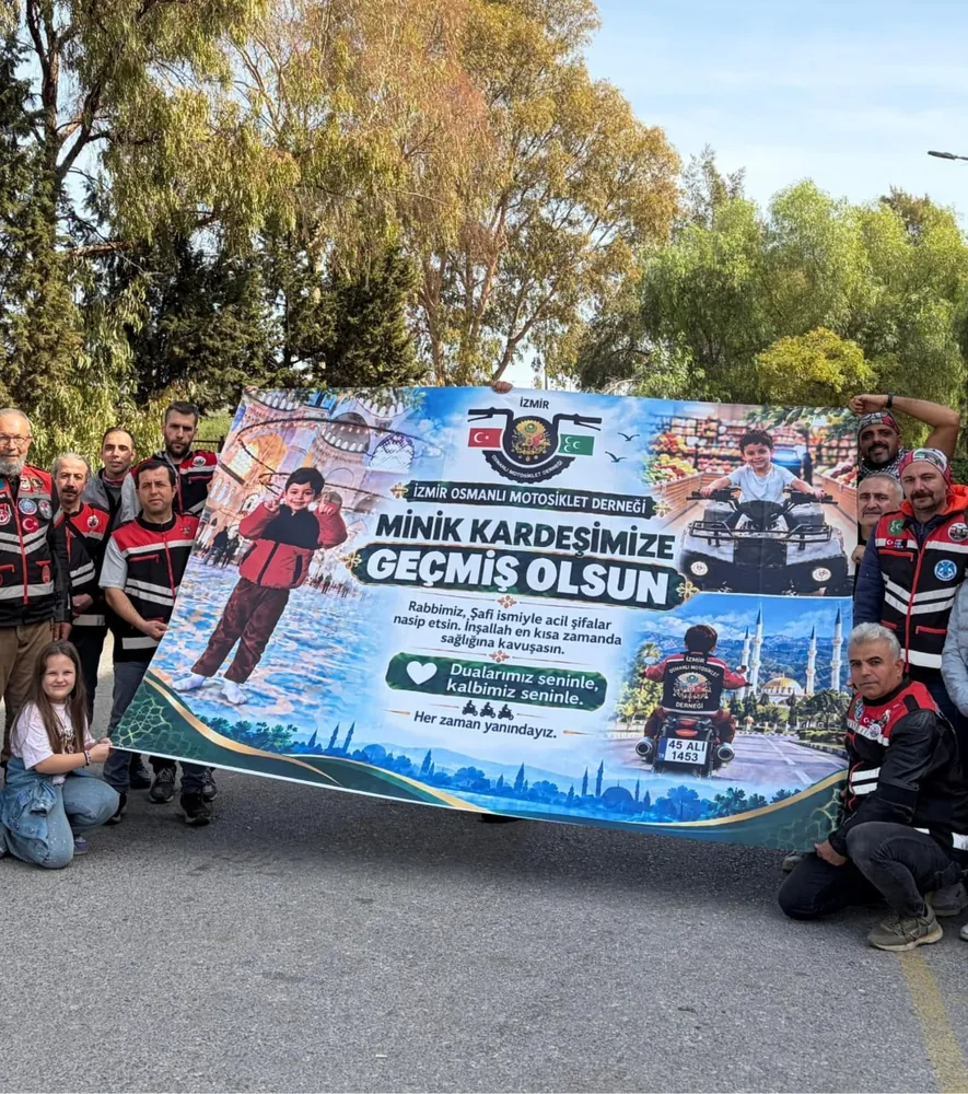 İzmir’de Motosiklet Tutkunlarından Küçük Ali Tahir’e Anlamlı Destek
